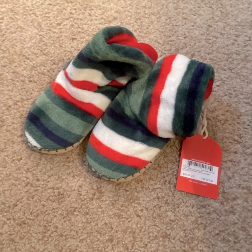 Hatley Christmas slippers, 11-13, red/white/red